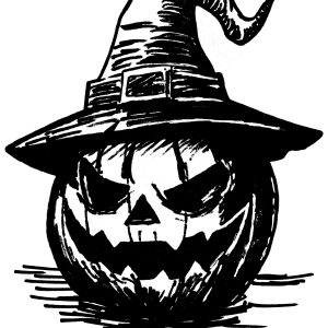 Hexenkürbis Ausmalbild (kostenlos bis Halloween)