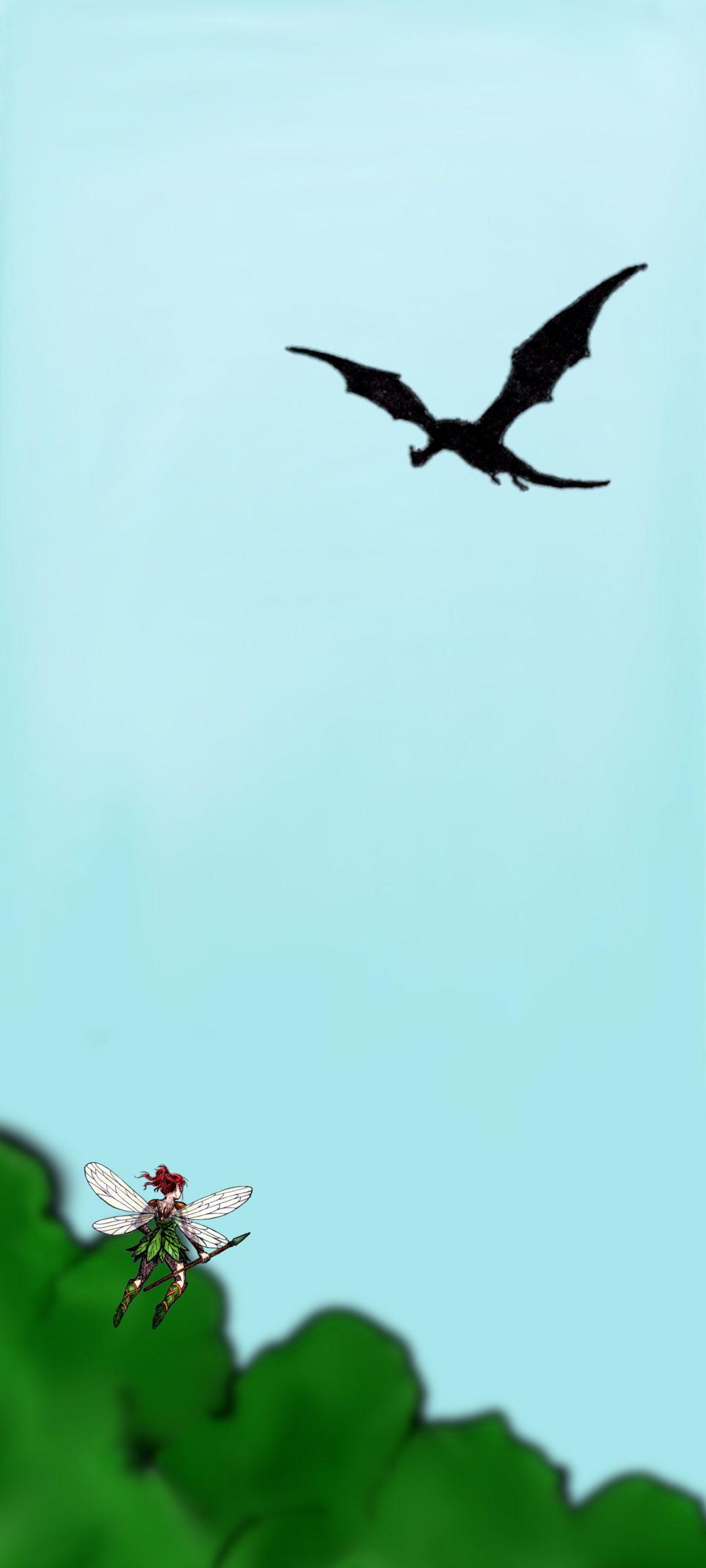 Drache im Feenwald -Smartphone & Desktop Wallpaper